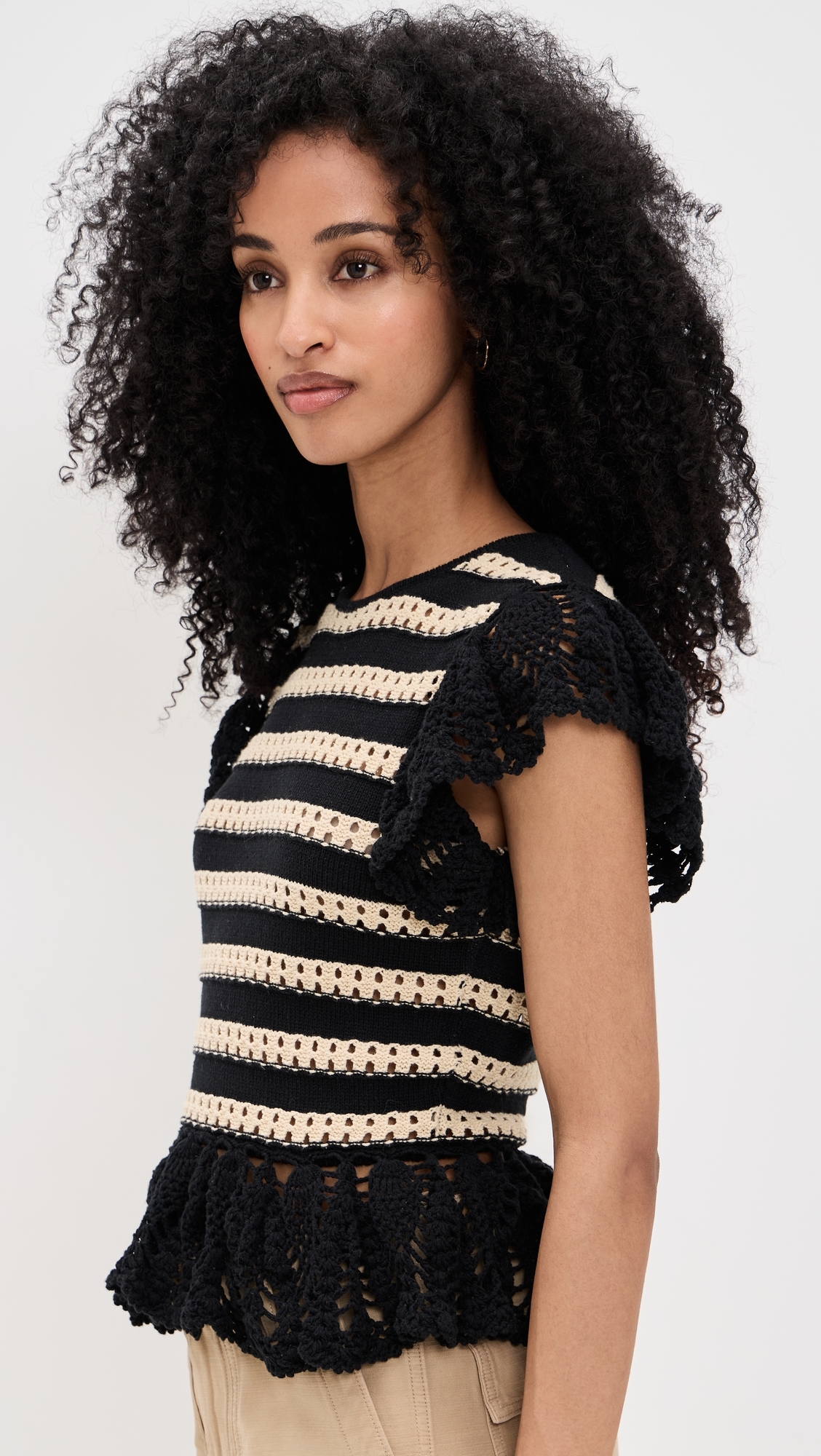 Coen Top Black Oat Stripe