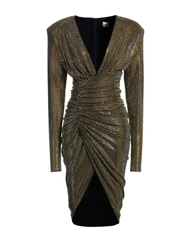 Woman Mini dress Yellow Size 4 Viscose, Elastane, Glass