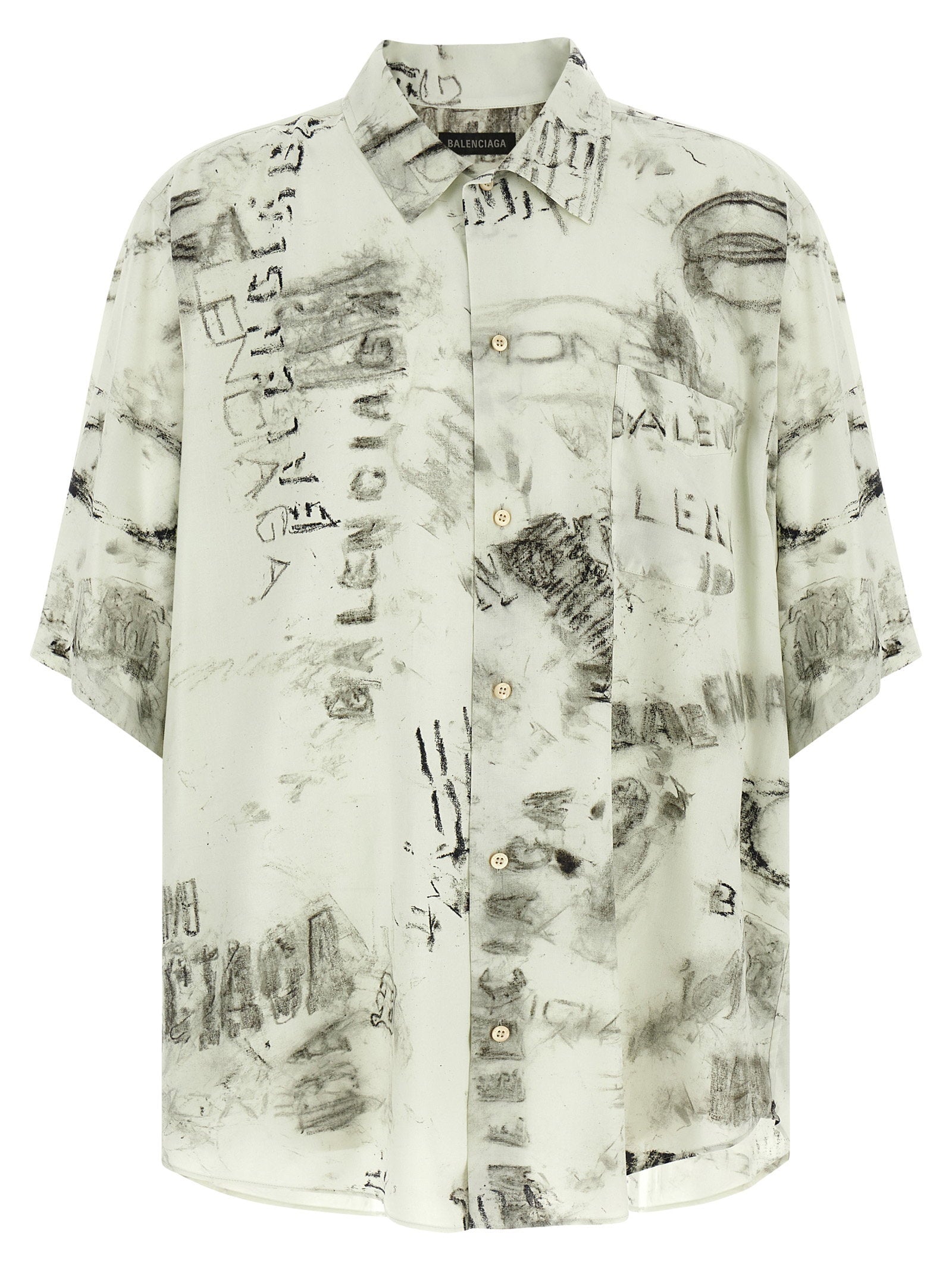 Crayon-Washed Viscose Shirt — Off-white