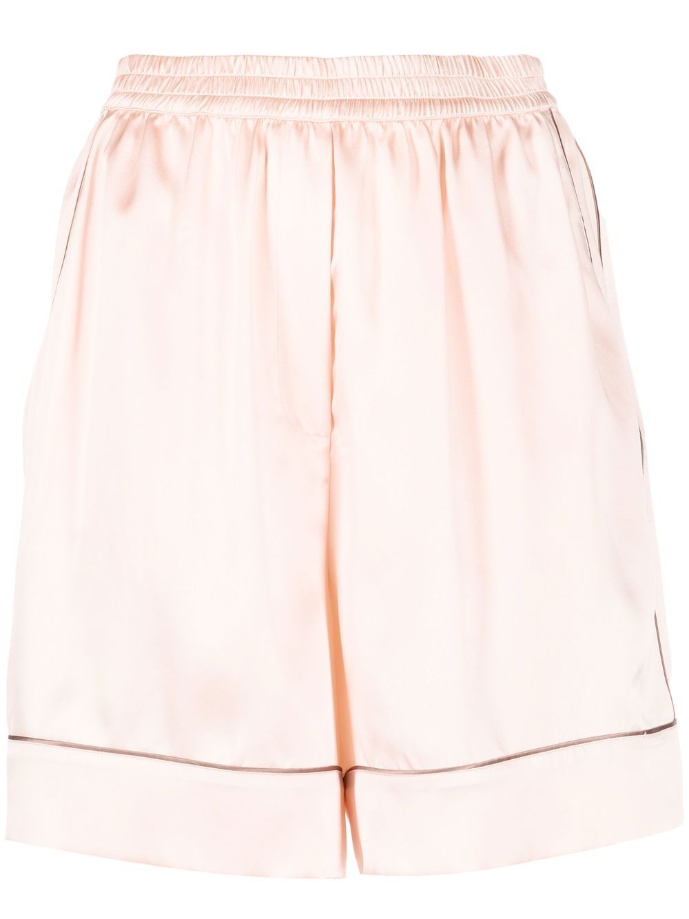 Contrast-detail silk shorts - Pink