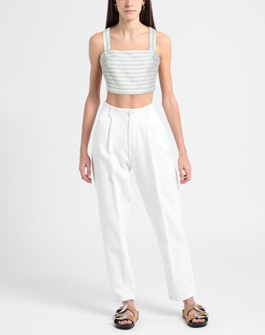 Woman Top Light green Size L Polyester, Viscose, Elastane