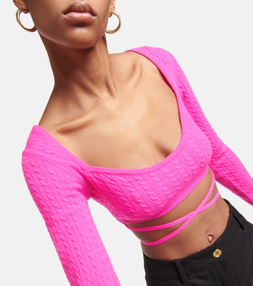 Cropped wool and cashmere sweater
