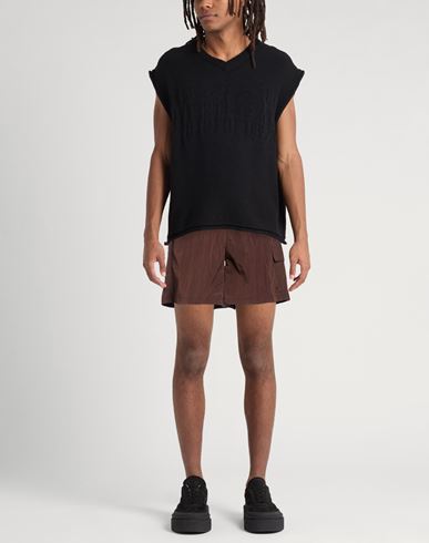 Man Shorts & Bermuda Shorts Dark brown Size L Nylon