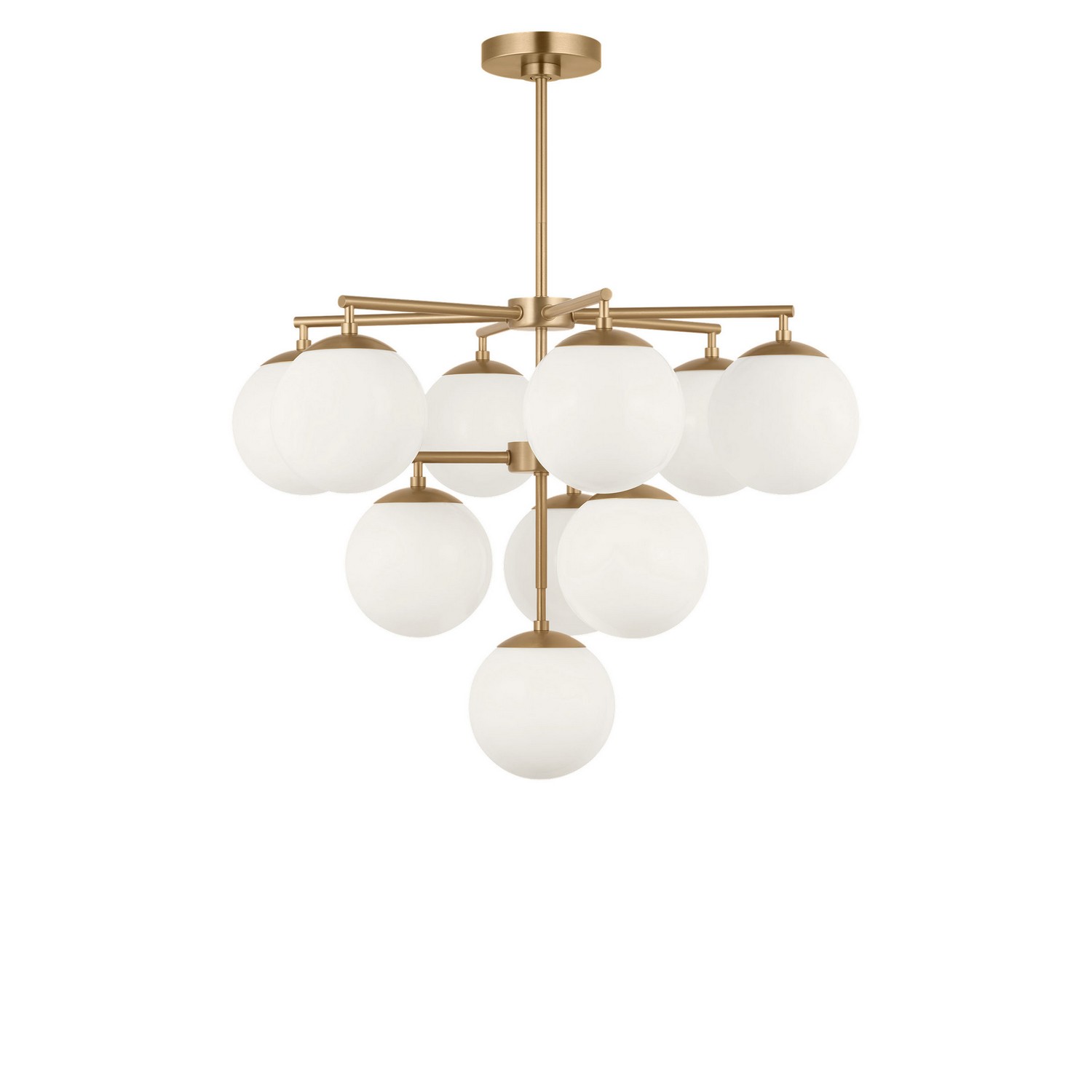 Satin Brass Chandelier from the Nube Collection