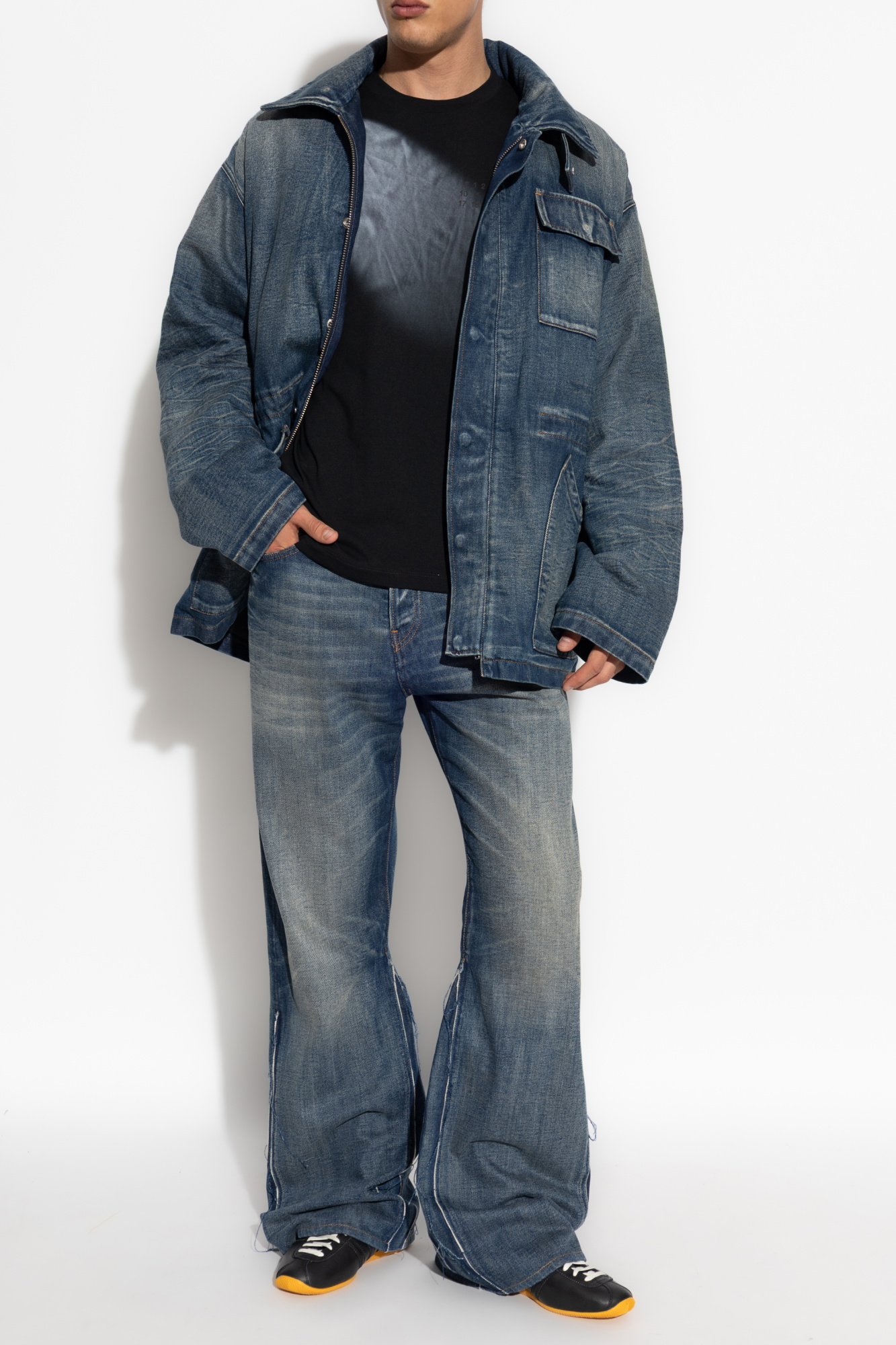 Insulated Denim Jacket, Men's, Navy Blue