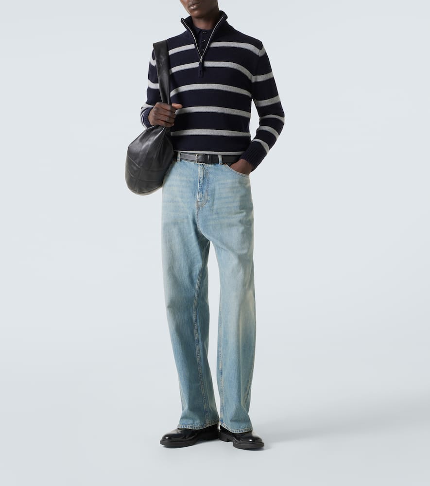 Wool and cashmere half-zip sweater