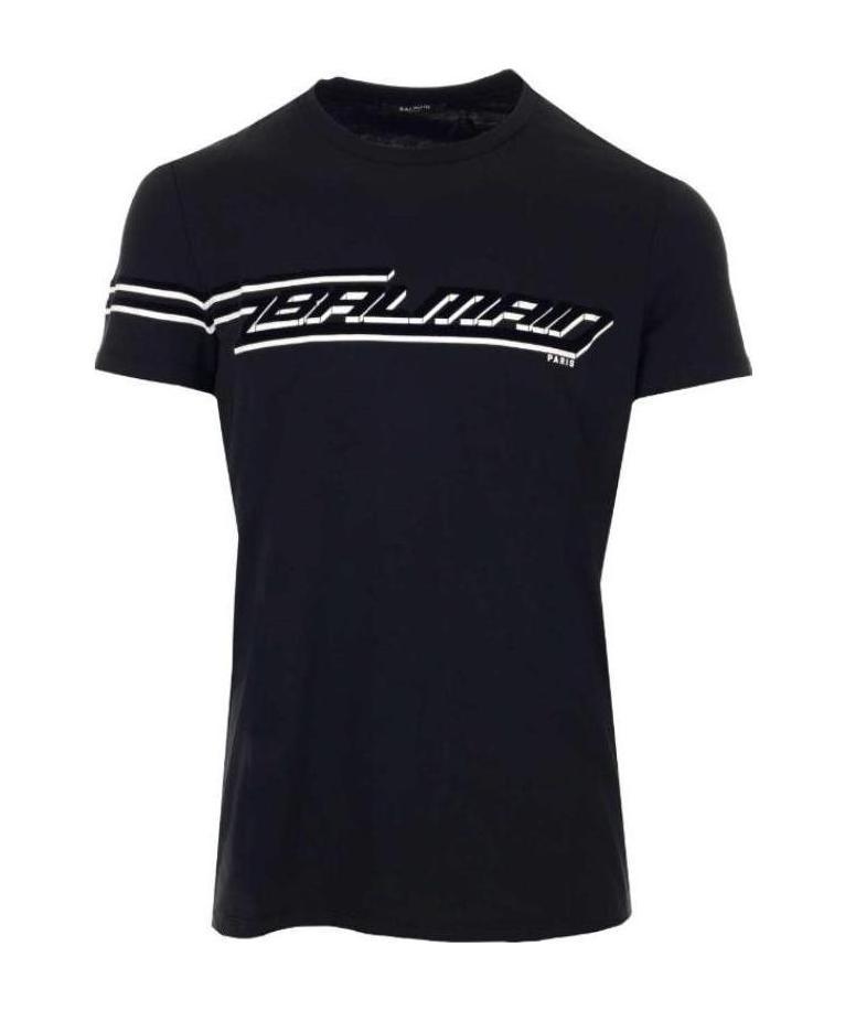 Flocked-logo T-shirt