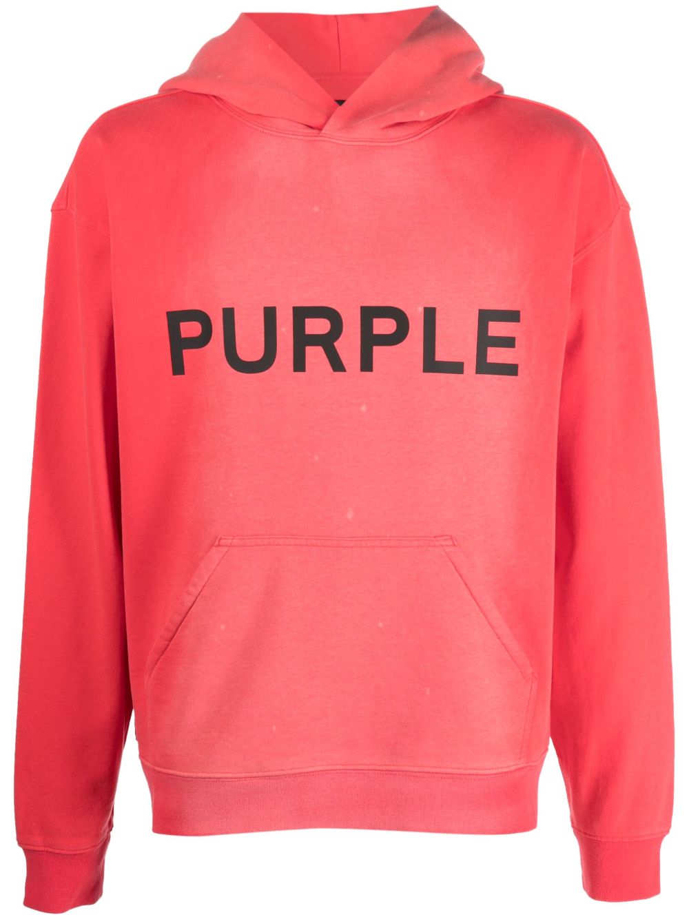 Logo-print cotton hoodie - Red