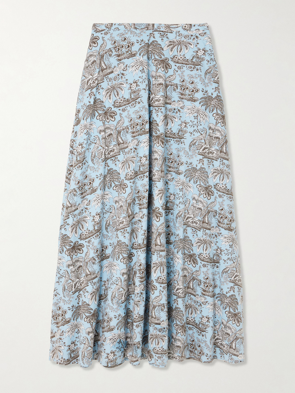 Axel Printed Cotton-blend Midi Skirt - Blue