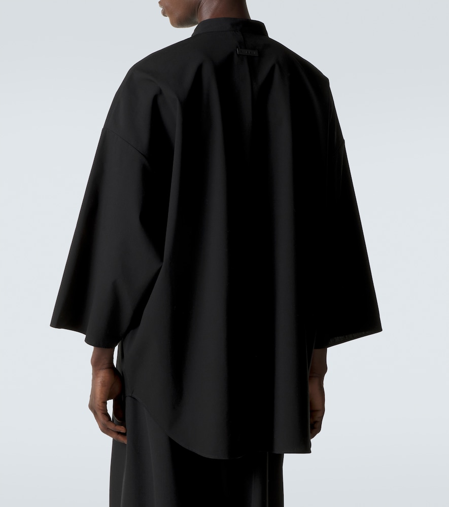 Oversized cotton and wool shirt