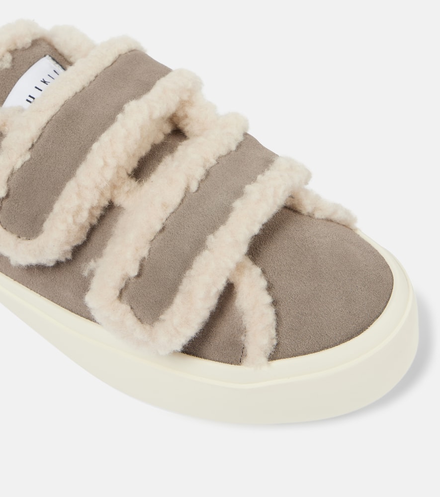 Inuikii Shearling-trimmed suede sneakers