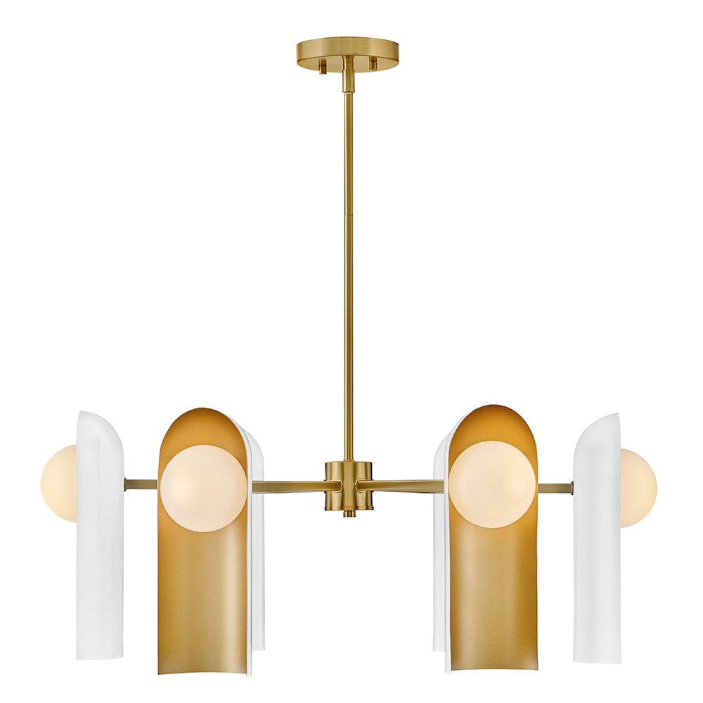 Lacquered Brass LED Chandelier from the Zuri Collection