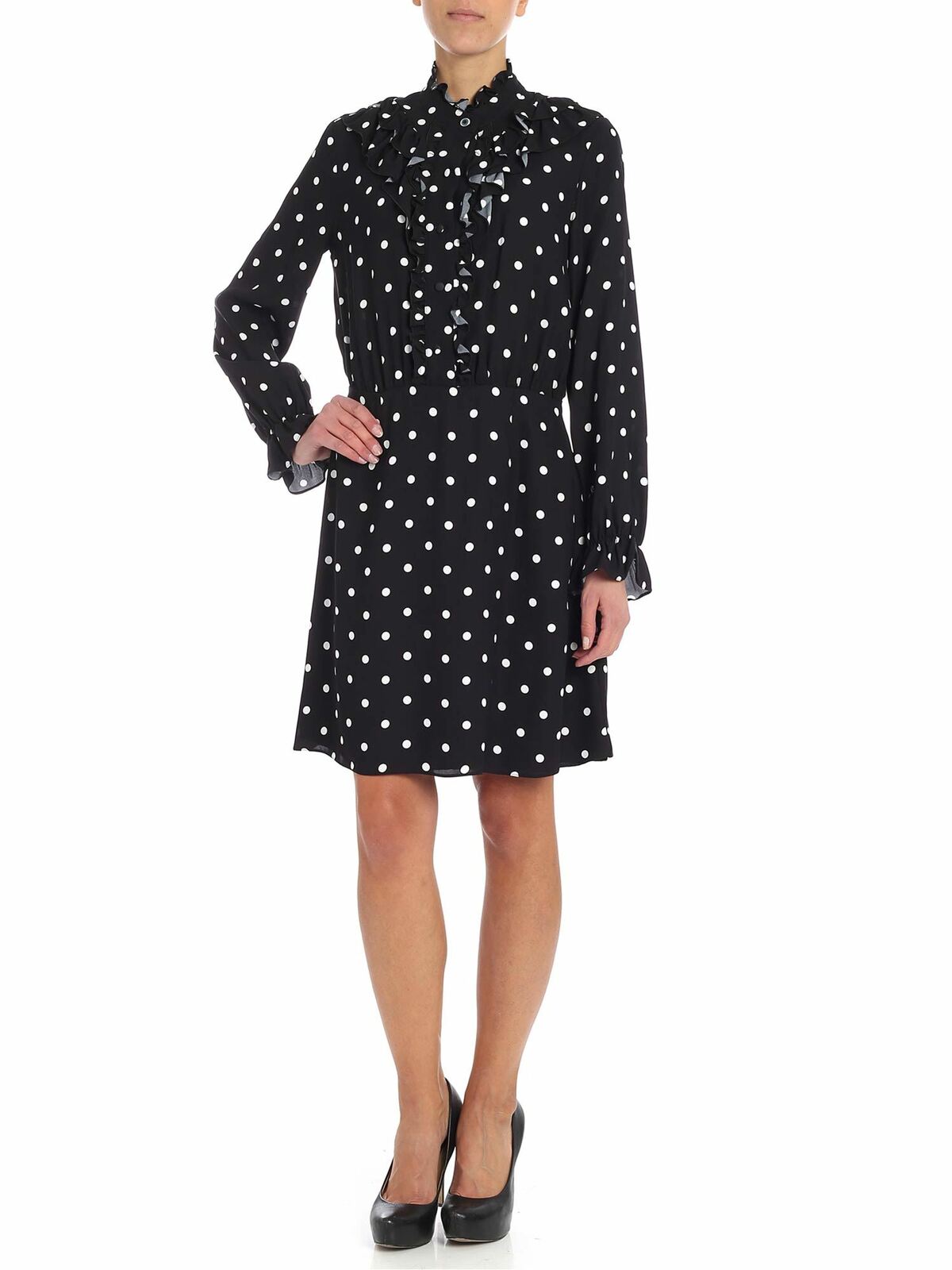 "Flandrin" black polka dot dress