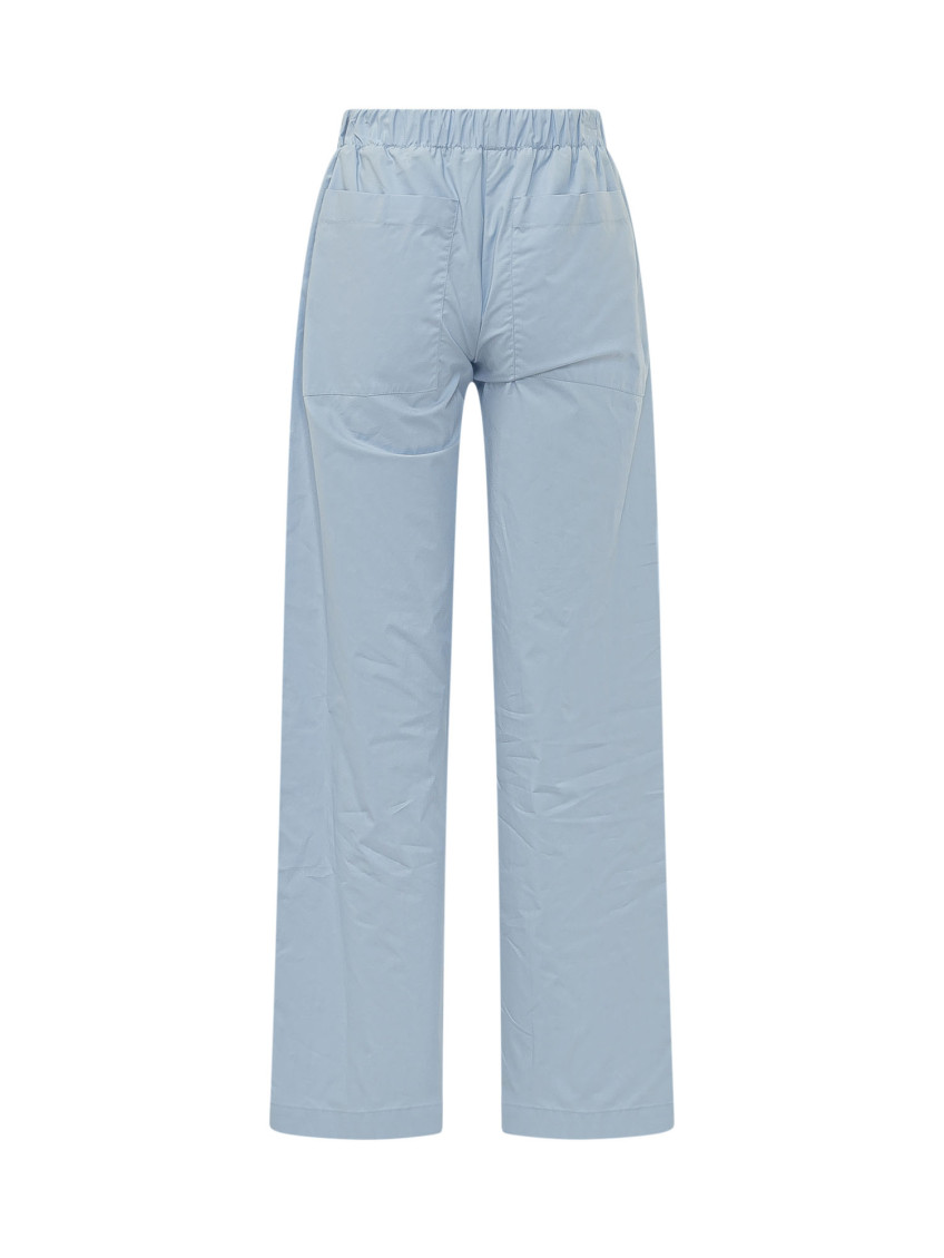Blue Straight Drawstring Pants