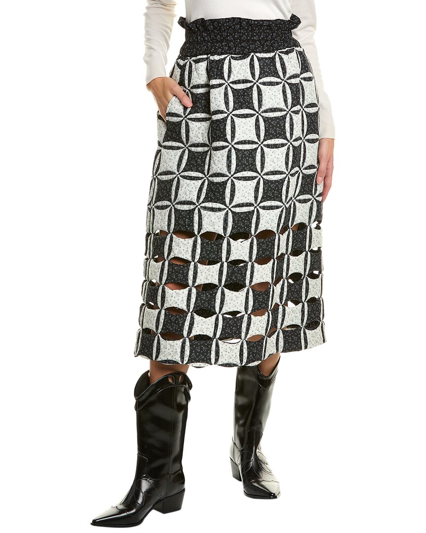 Catalina Calico Cutout Midi Skirt