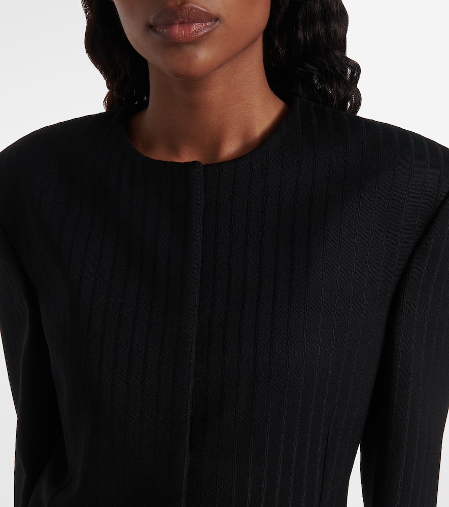 Ribbed-knit wool blazer