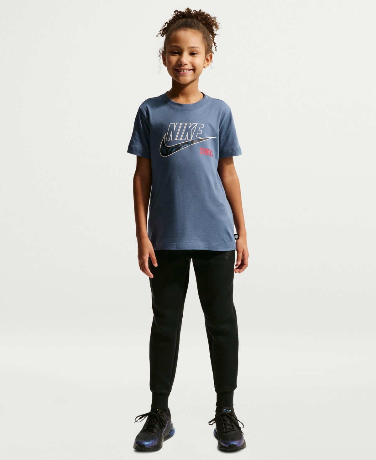 Girls' Crewneck Soccer T-Shirt - Diffused Blue