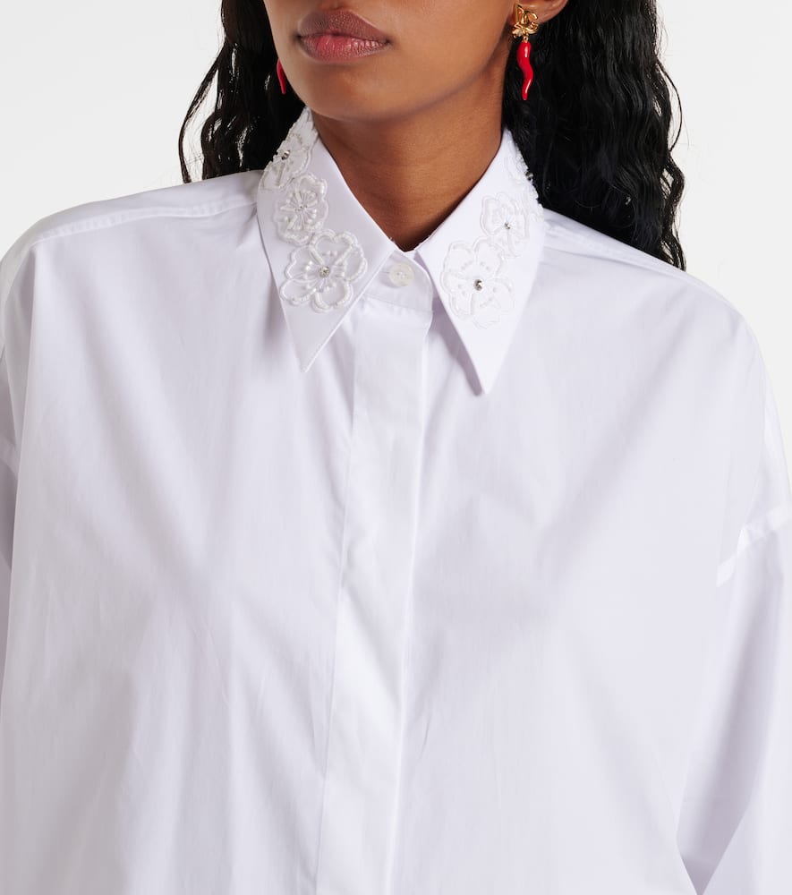 Embroidered cotton poplin shirt