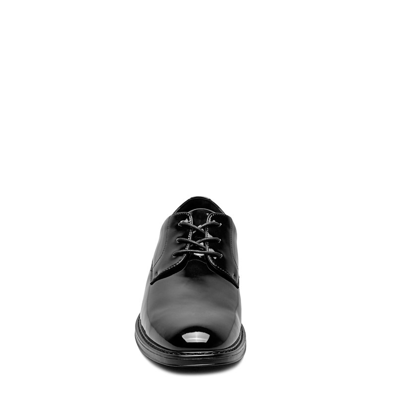 Men's Centro Formal Flex Plain Toe Oxford Shoes (Black Patent)