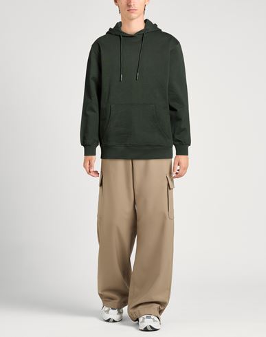 Man Sweatshirt Dark green Size S Cotton