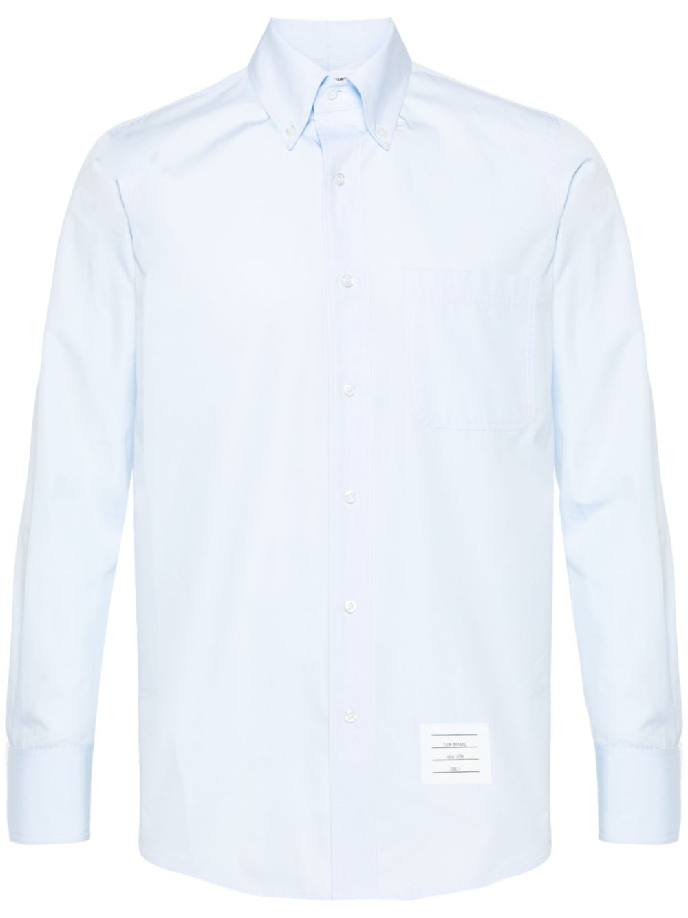 Pointed-collar cotton shirt - Blue