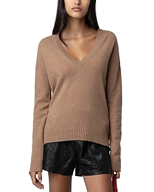 V-neck cashmere jumper - Brown