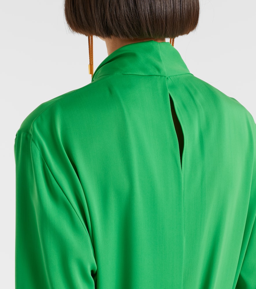 Belted silk midi dress