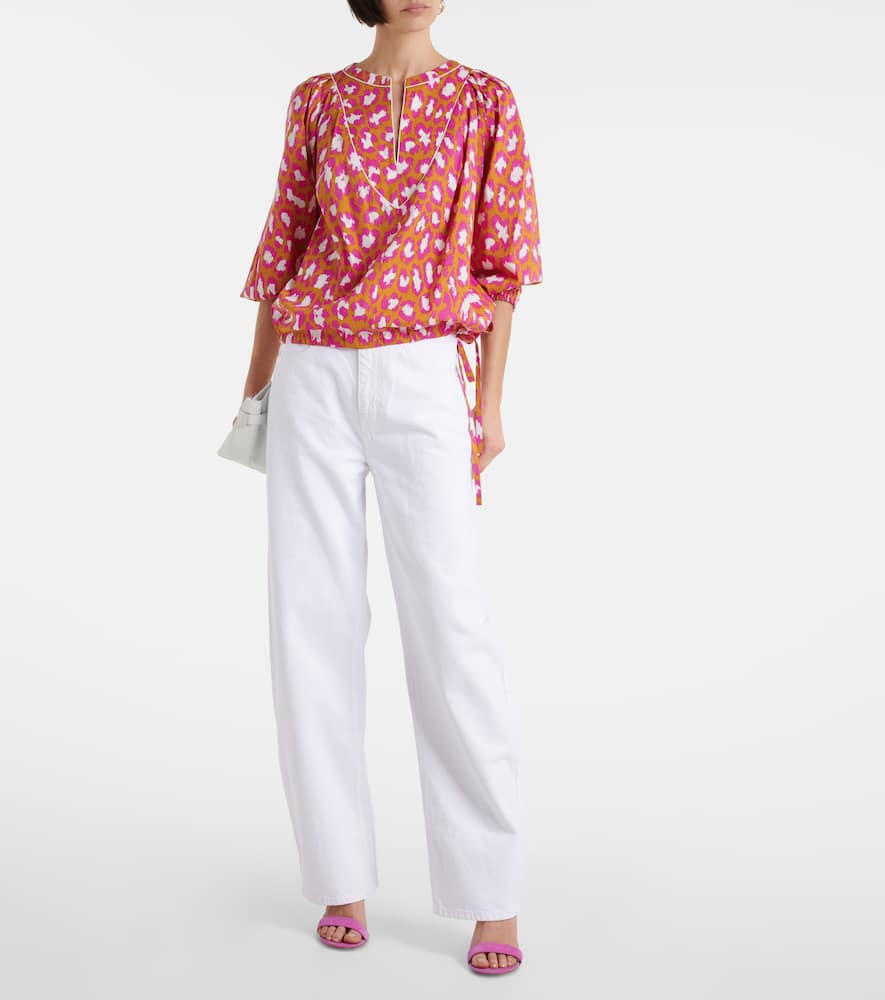 Diane von Furstenberg Juliette printed cotton-blend top
