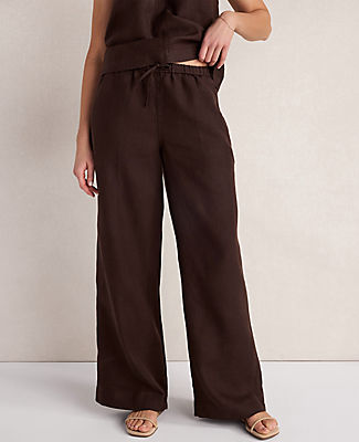 Ann Taylor Haven Well Within Linen Wide Leg Drawstring Pants