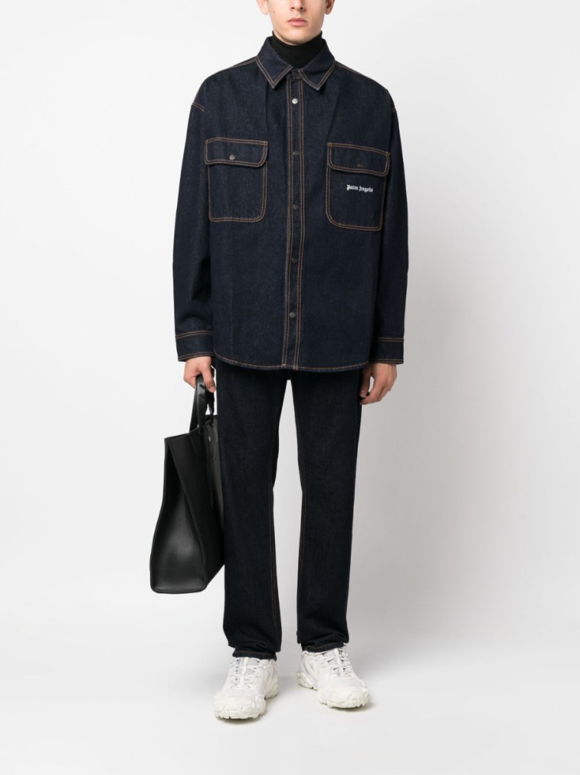 Logo Raw Wash Denim Shirt