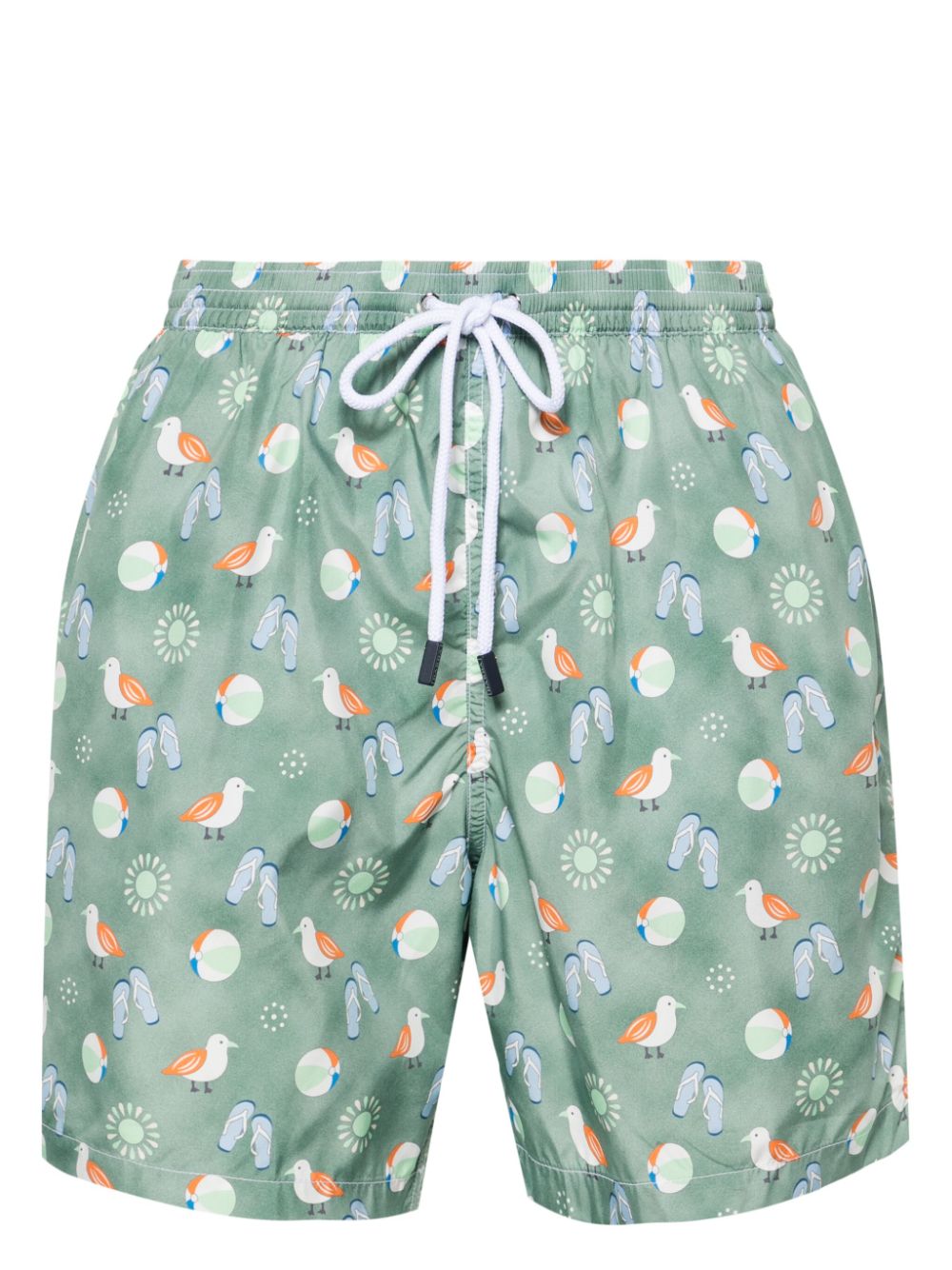 Graphic-print swim shorts - Green