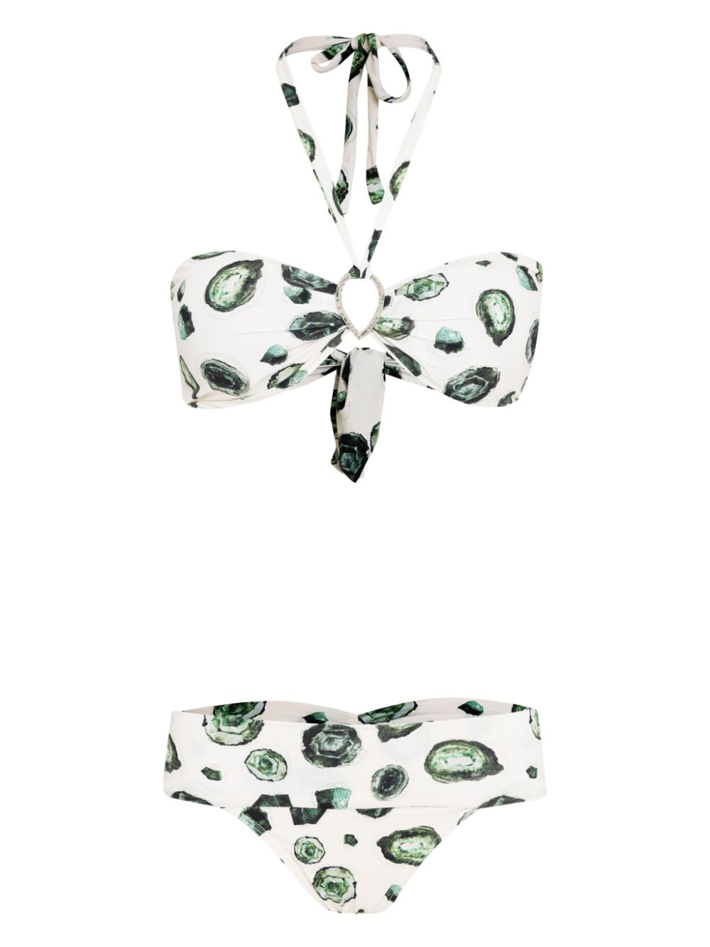 Esmeraldas-print bikini - White