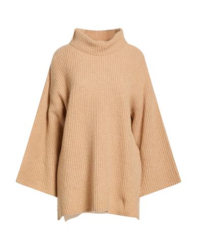 Woman Turtleneck Camel Size 2 Merino Wool