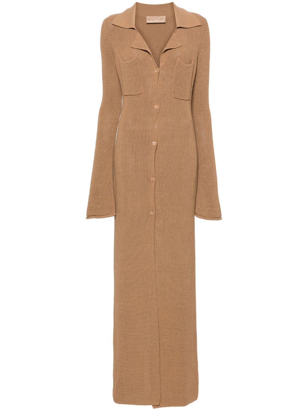 Agos knitted maxi cardi-coat - Neutrals