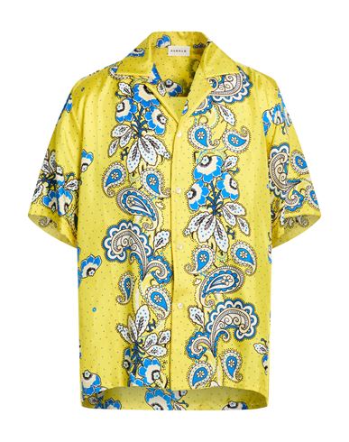 P. a.r. o.s. h. Man Shirt Yellow Size M Silk