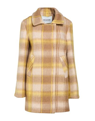 Woman Coat Sand Size 4 Polyester, Polyacrylic, Virgin Wool