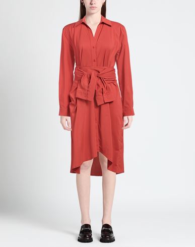 Woman Midi dress Orange Size 6 Cotton, Polyester, Elastane