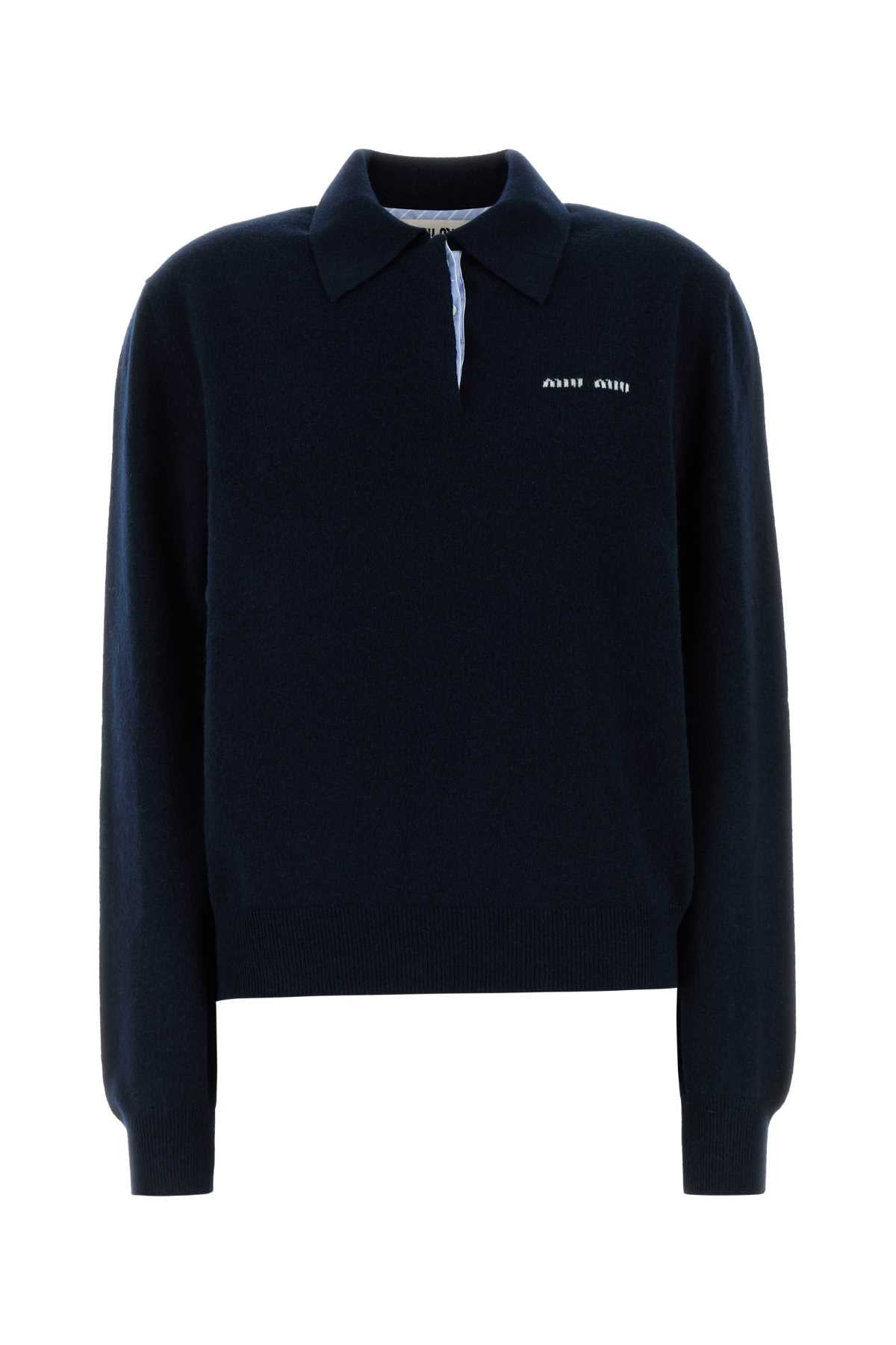 Cashmere Polo Shirt — Navy