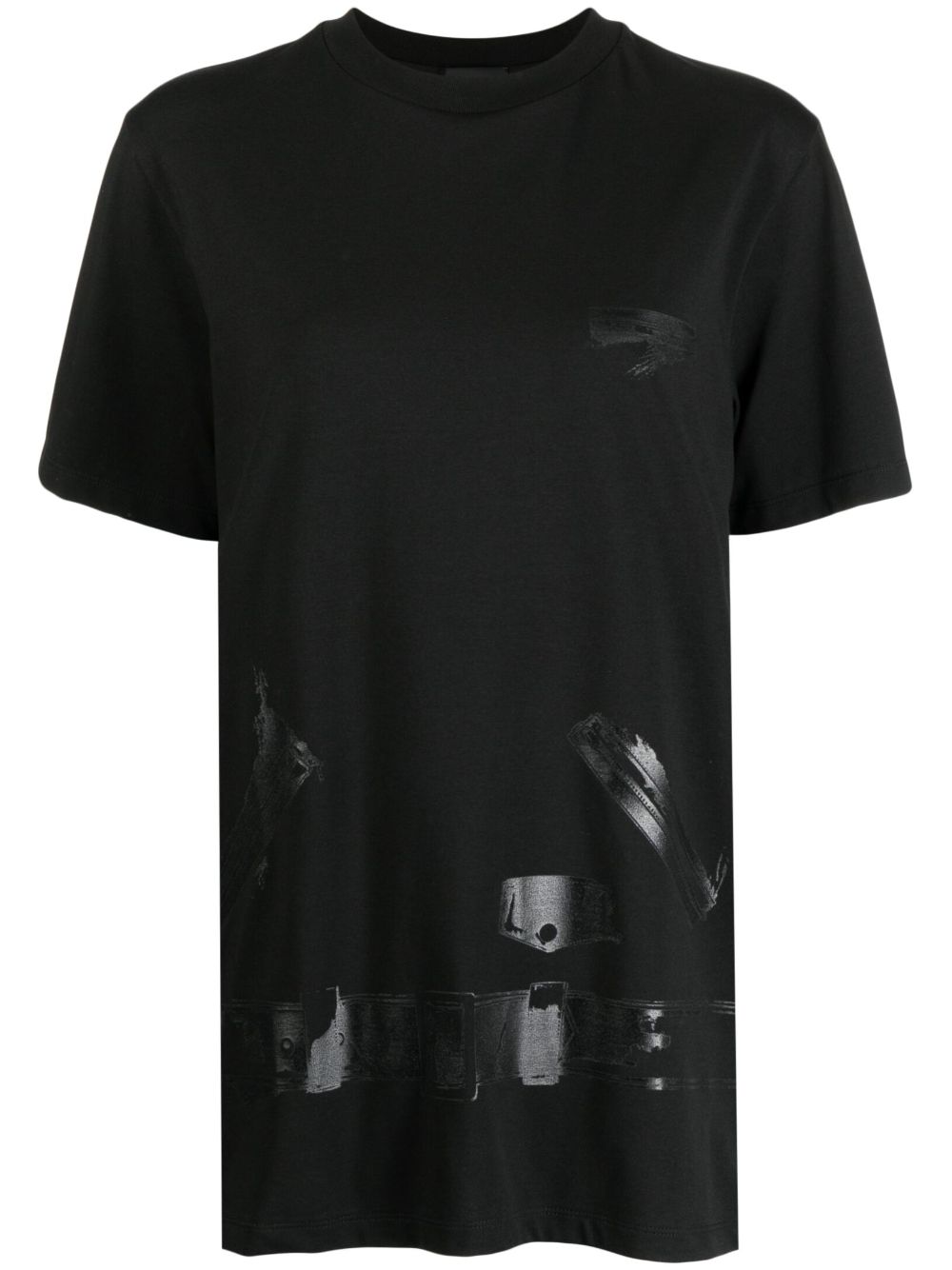Graphic-print round-neck T-shirt - Black