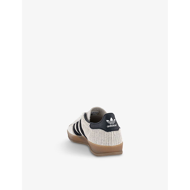 Womens Alumi Core Black Gum Gazelle Indoor Logo-print Cotton-mesh and Suede Low-top Trainers