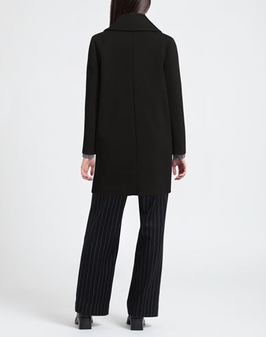 Woman Coat Black Size L Polyester, Elastane