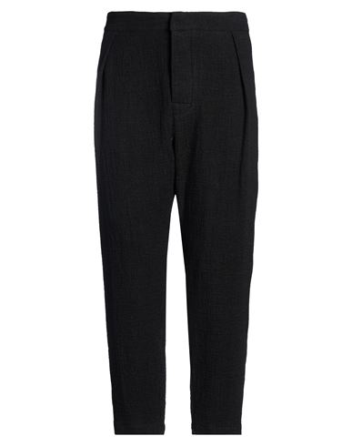 Man Pants Black Size 36 Linen, Cotton, Wool