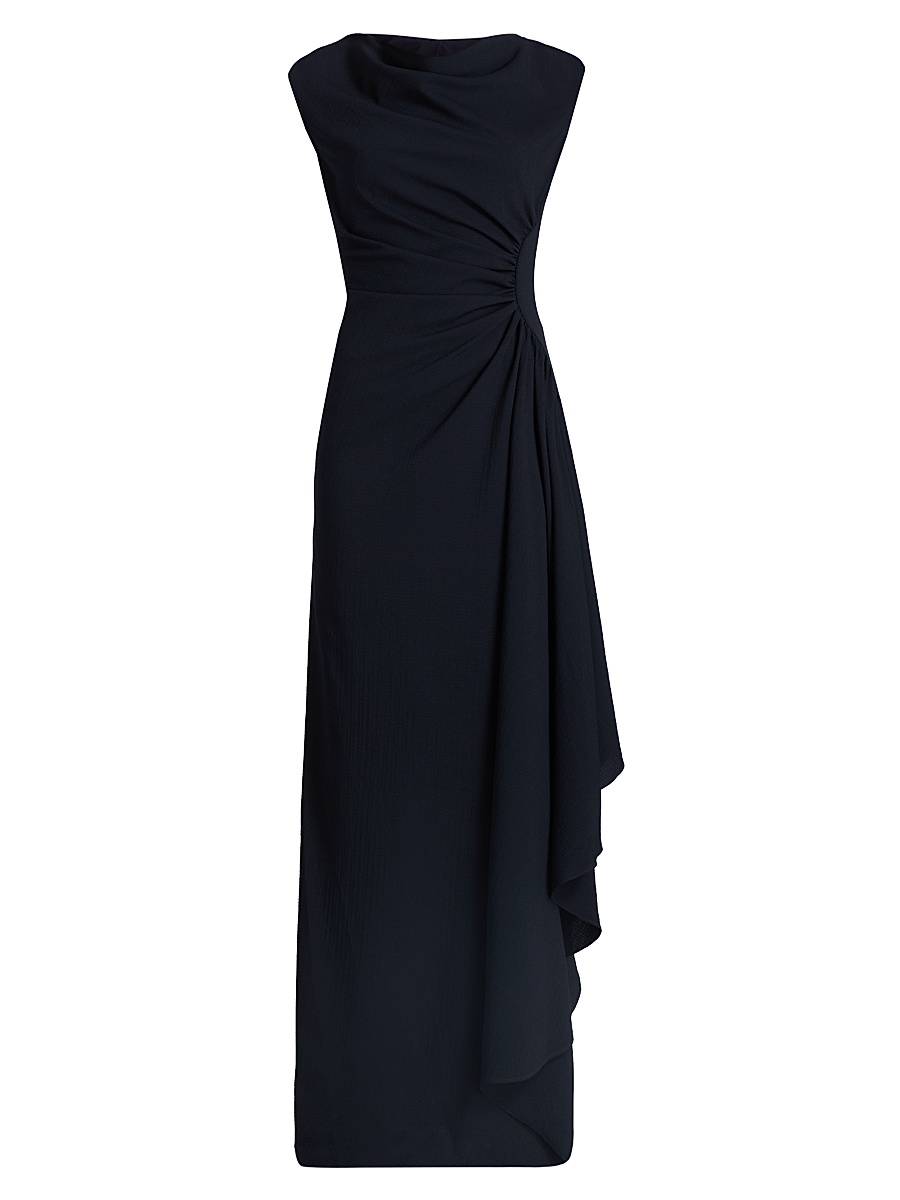 Women's Pinched Jersey A-Line Gown - Navy