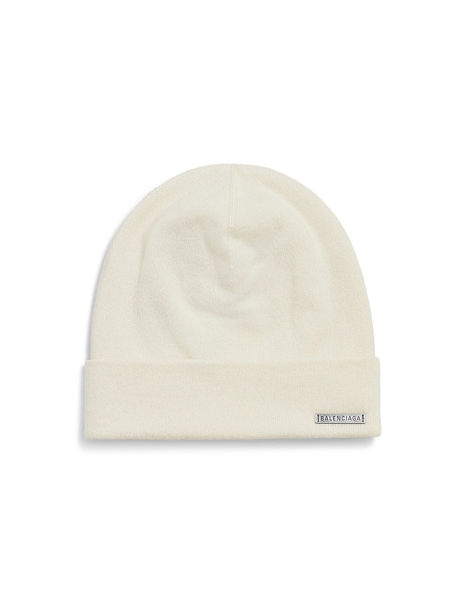 Women's Knitted Beanie in Cashmere - Cream