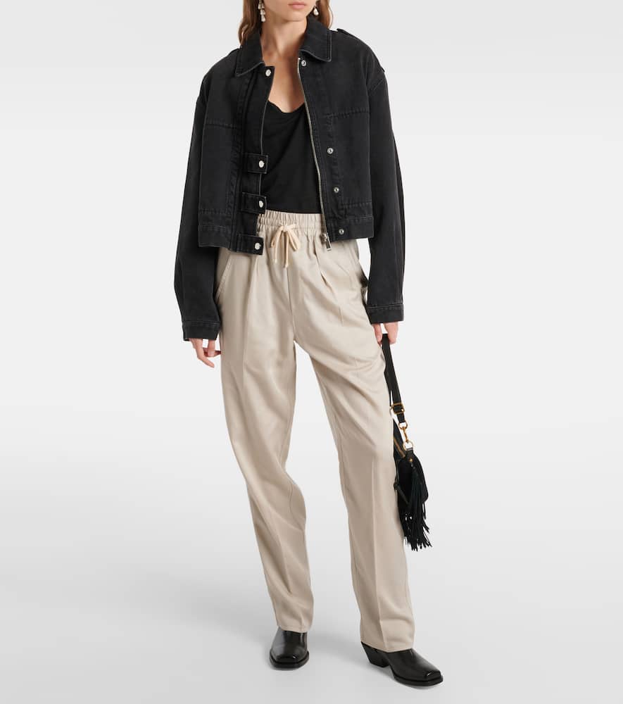 Cotton straight pants