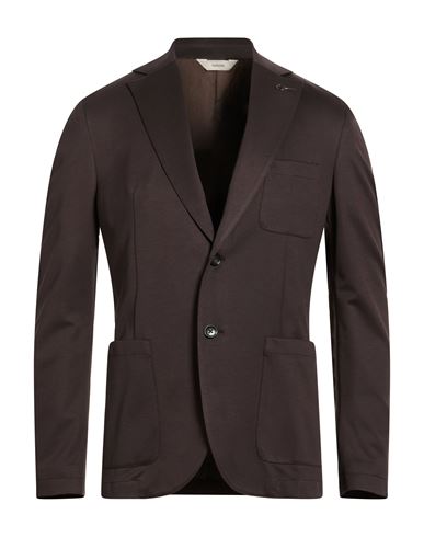 Man Blazer Chocolate brown Size 40 Cotton, Polyamide, Elastane