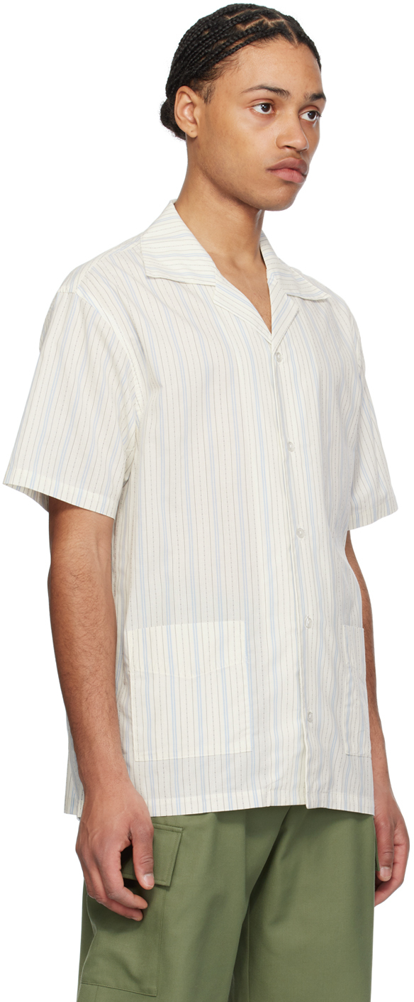 Drôle de Monsieur オフホワイト＆ブルー La Chemise Rayée シャツ