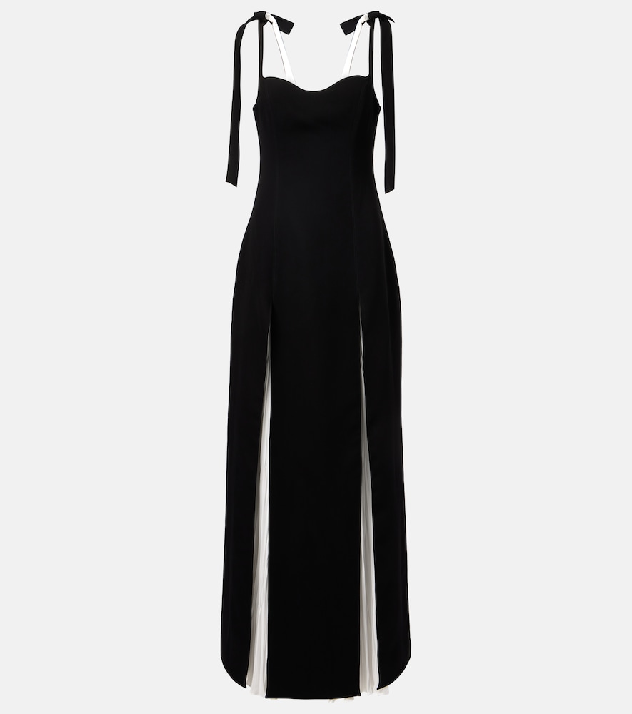 Pleated silk gown