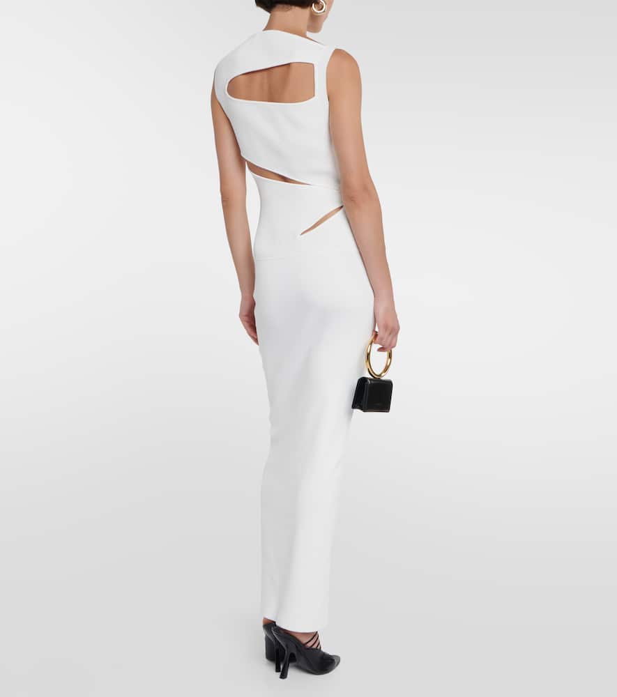 Christopher Esber Cutout ribbed-knit paneled maxi dress