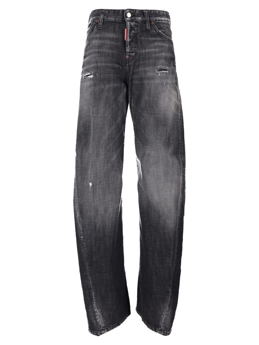 Dsquared2 - trousers five pockets belt loops distressed